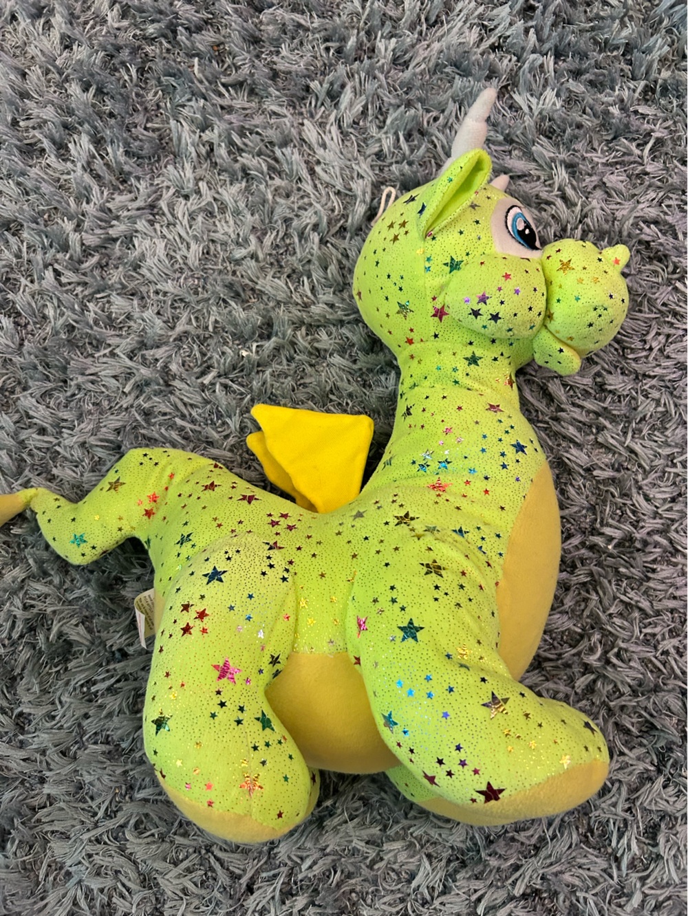 Green Star-Print Dragon Plush Toy - Kids Stuffed Animal